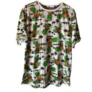 Free Planet Tropical Print T-Shirt - Green and Brown Extra Large XL NWT
